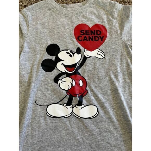 Disney‎ Mickey Mouse "send candy" gray shirt size Medium - Picture 2 of 4